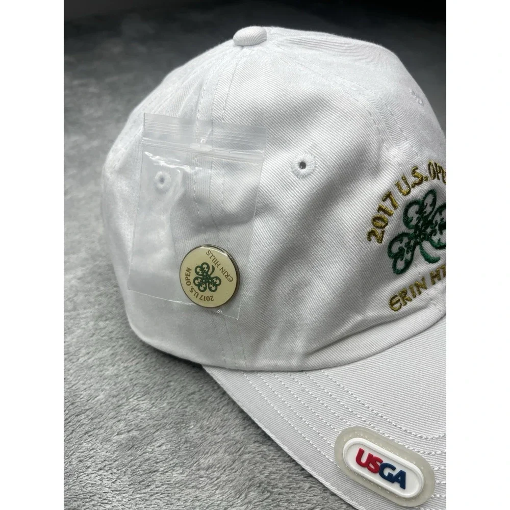 USGA 2017 US Open Erin Hills Golf Hat White Member Adjustable Cap w/ Ball Marker